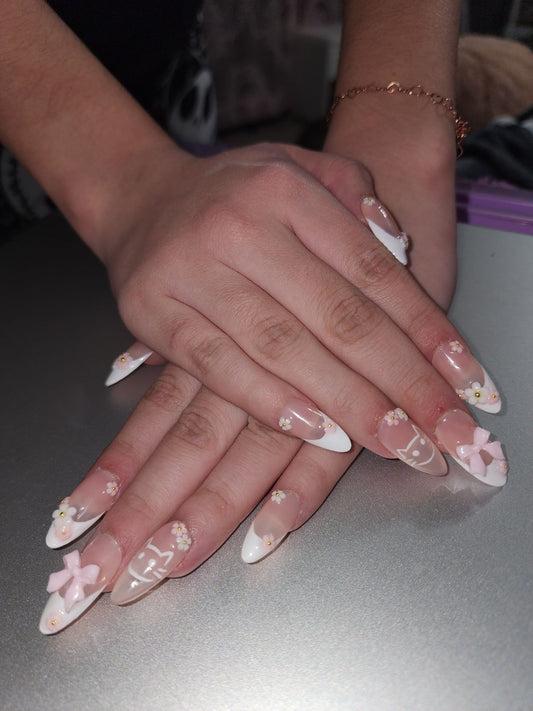 Purrfect Blossom French Tips