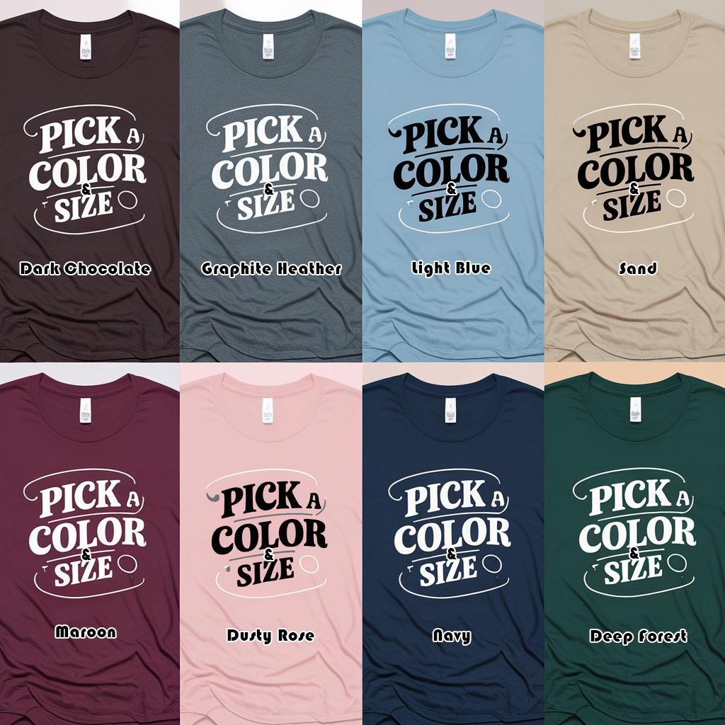 Custom Tees, Pick any size and color and Send email of what design you want.