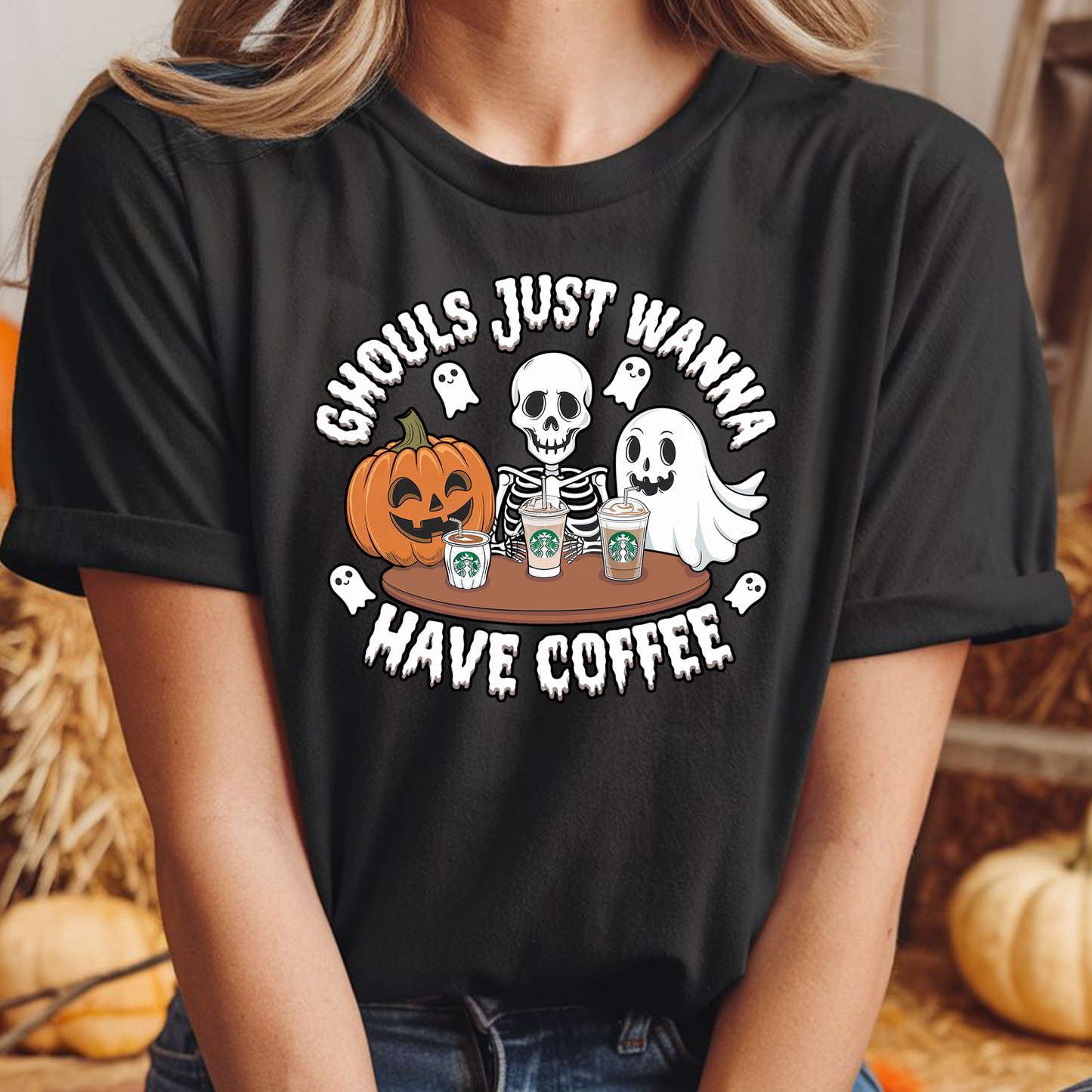 Halloween Ghost just wanna have Coffee