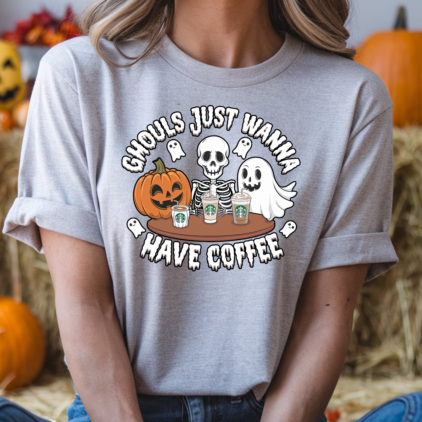 Halloween Ghost just wanna have Coffee