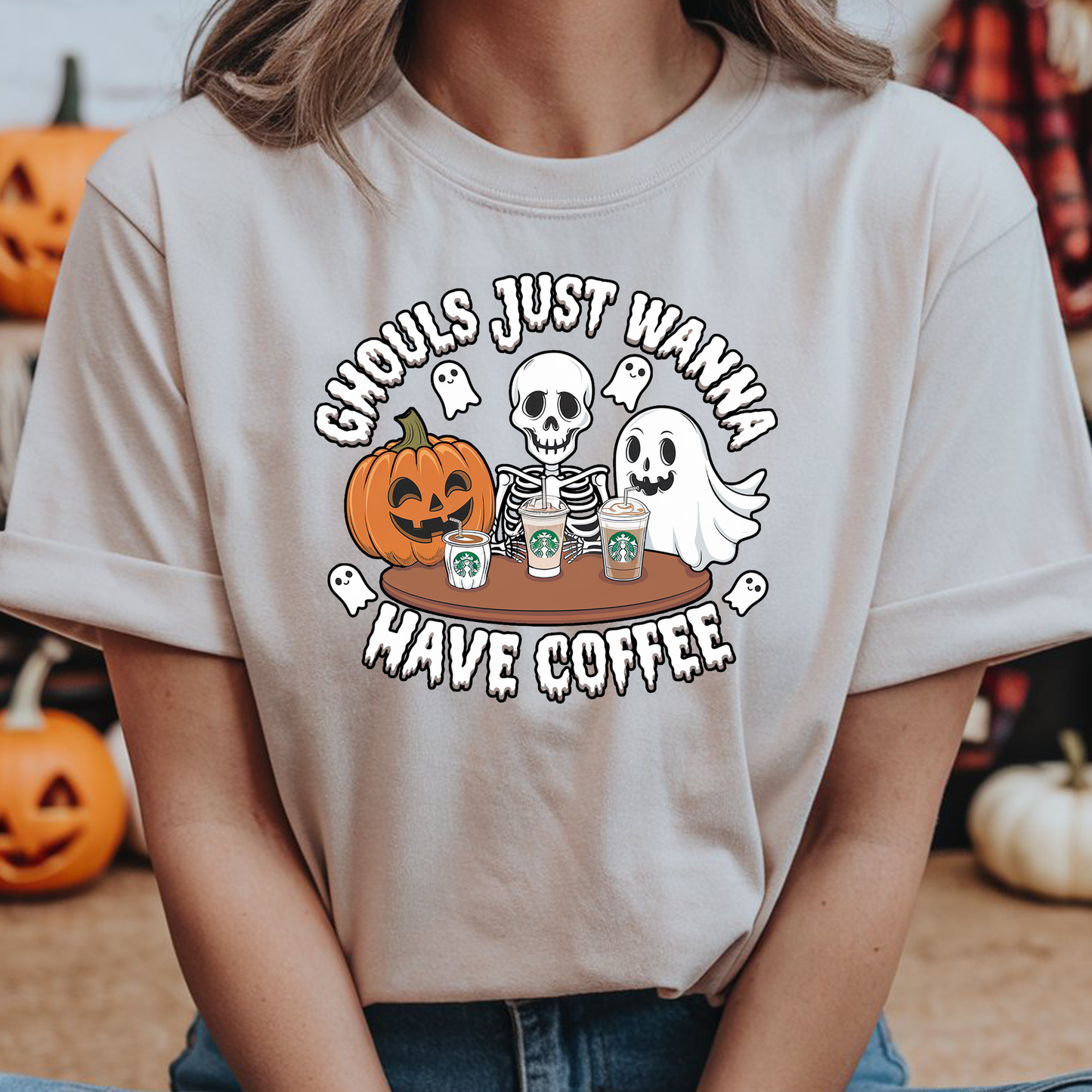 Halloween Ghost just wanna have Coffee